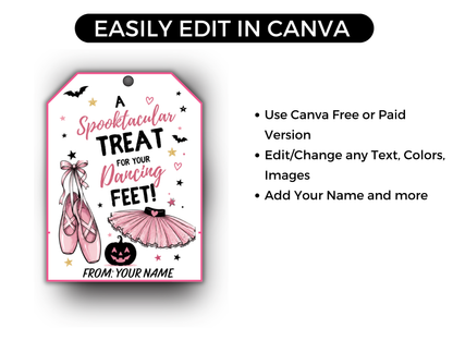 Editable Halloween Dance Treat Tags