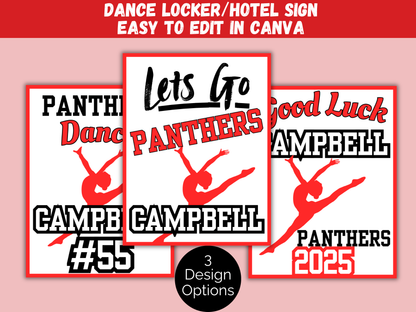 Editable Dance Tea, Locker Sign Template