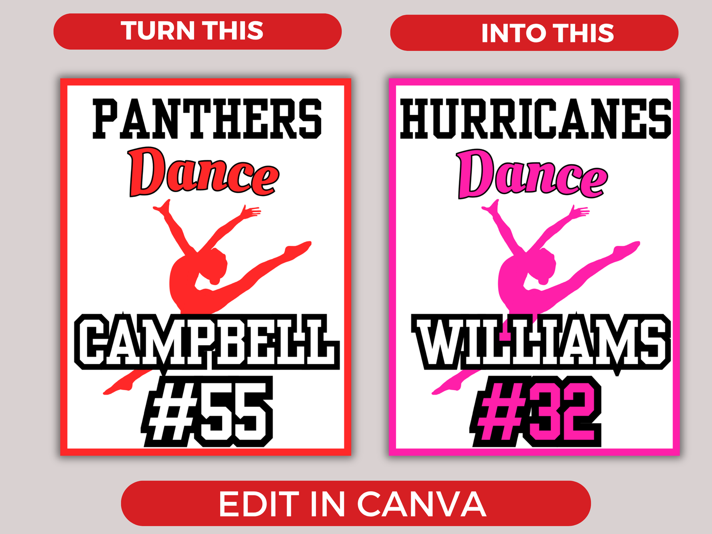 Editable Dance Tea, Locker Sign Template