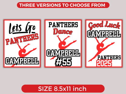 Editable Dance Tea, Locker Sign Template