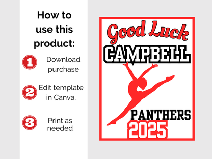 Editable Dance Tea, Locker Sign Template