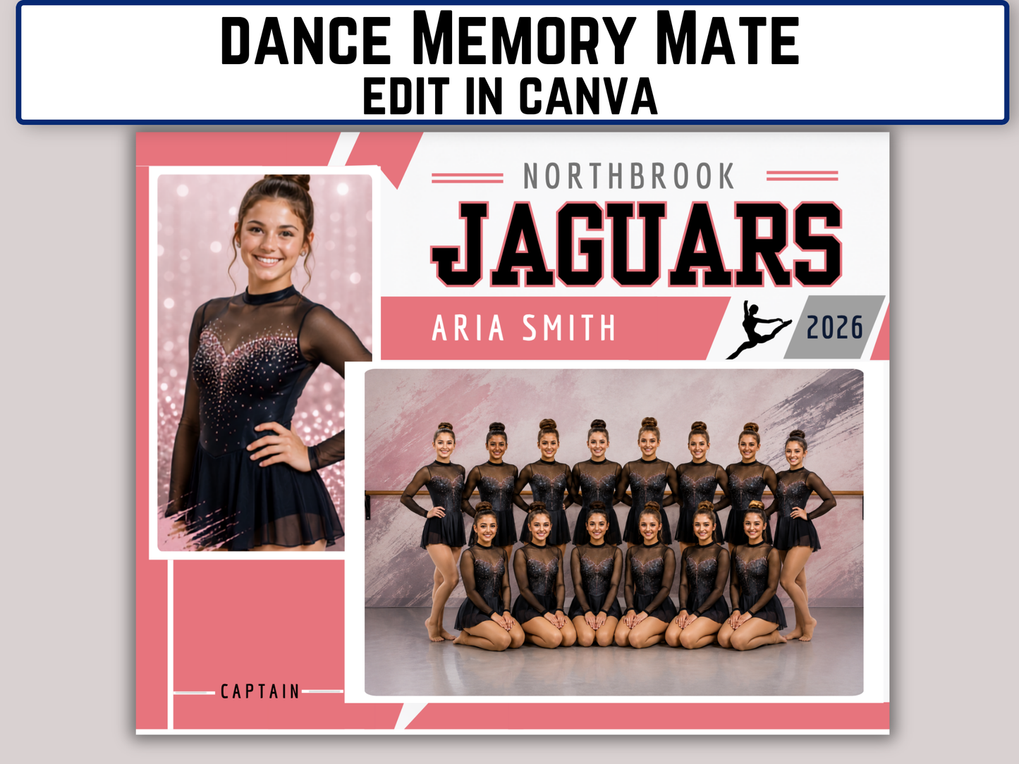 Editable Dance Memory Mate Template