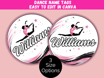 Editable Dance Name Tags Template