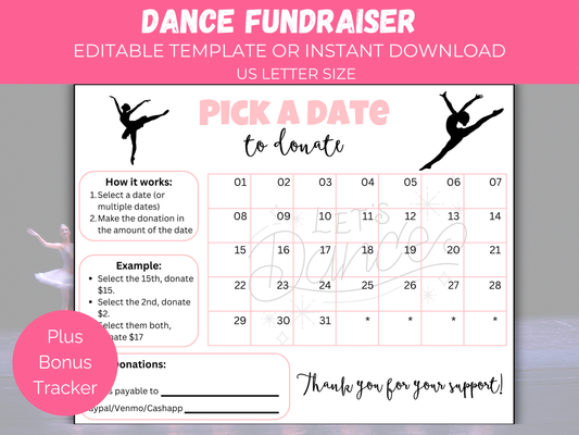 Editable Dance Pick A Date