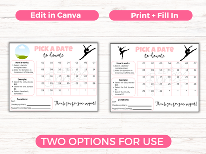 Editable Dance Pick A Date