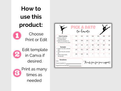 Editable Dance Pick A Date