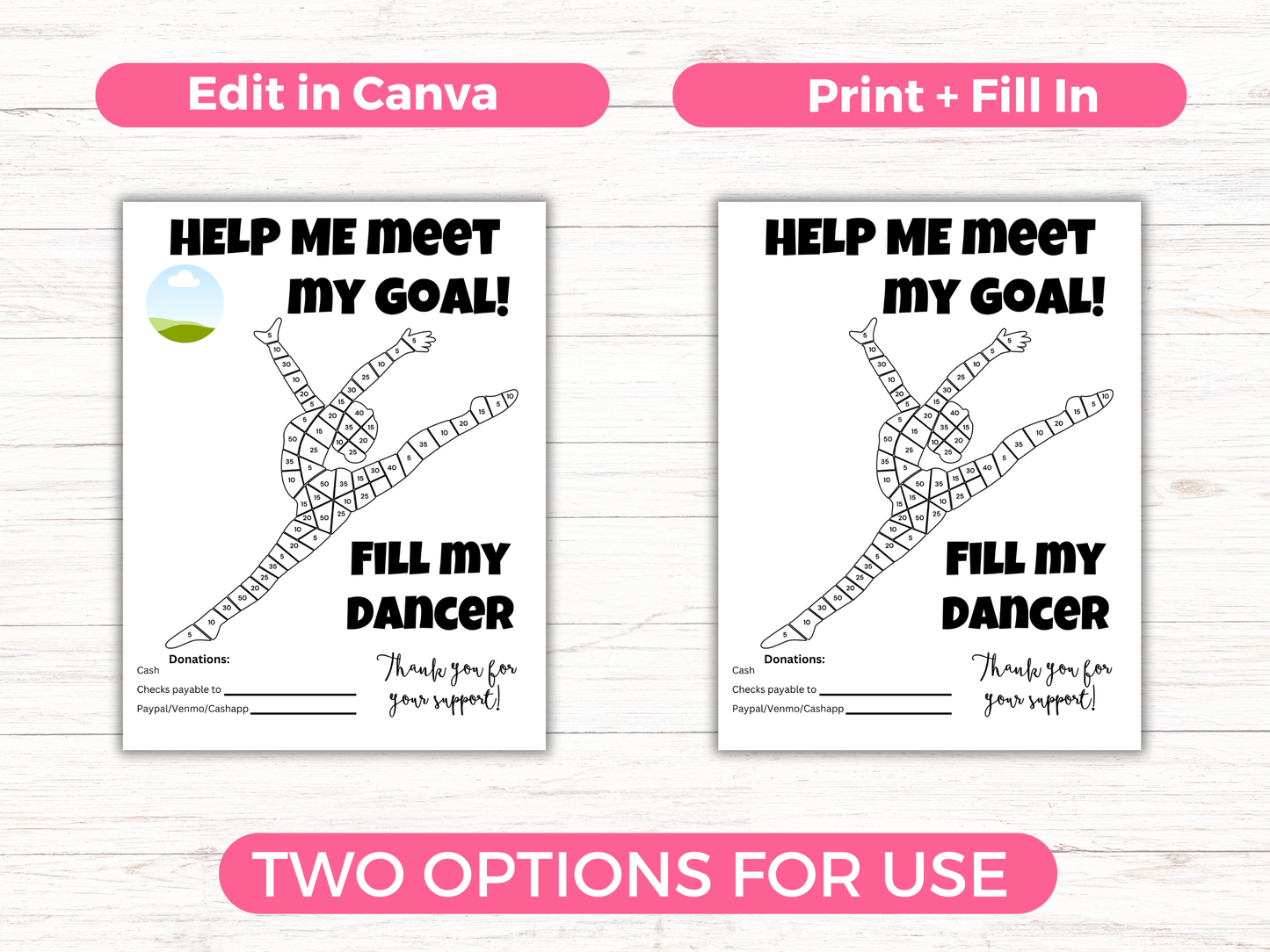 Editable Fill My Dancer Fundraiser Template