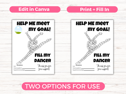 Editable Fill My Dancer Fundraiser Template