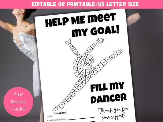 Editable Fill My Dancer Fundraiser Template