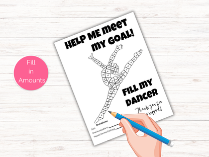 Editable Fill My Dancer Fundraiser Template