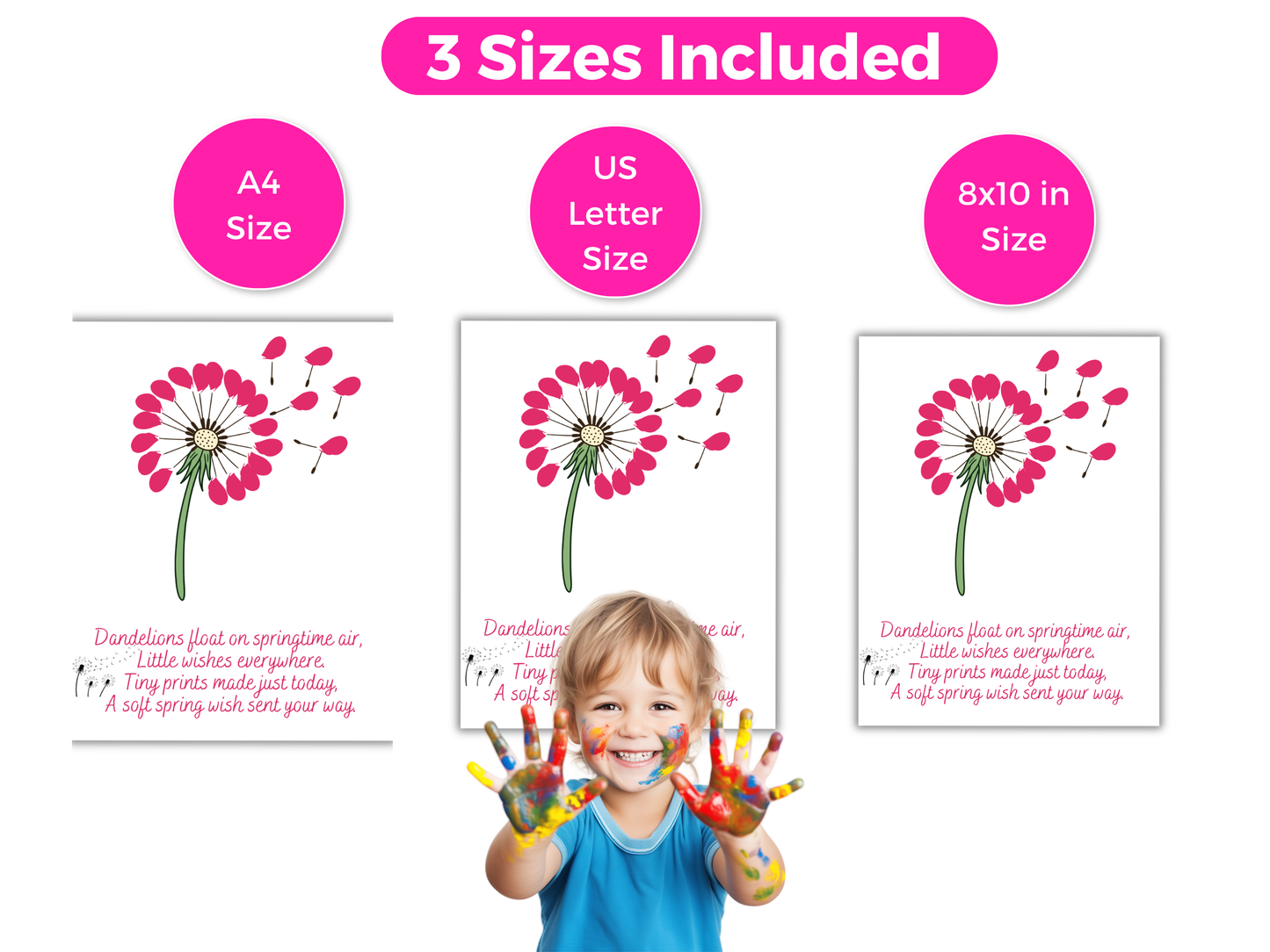 Dandelion Spring Handprint Art