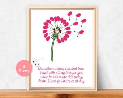 Mothers Day Dandelion Handprint Art