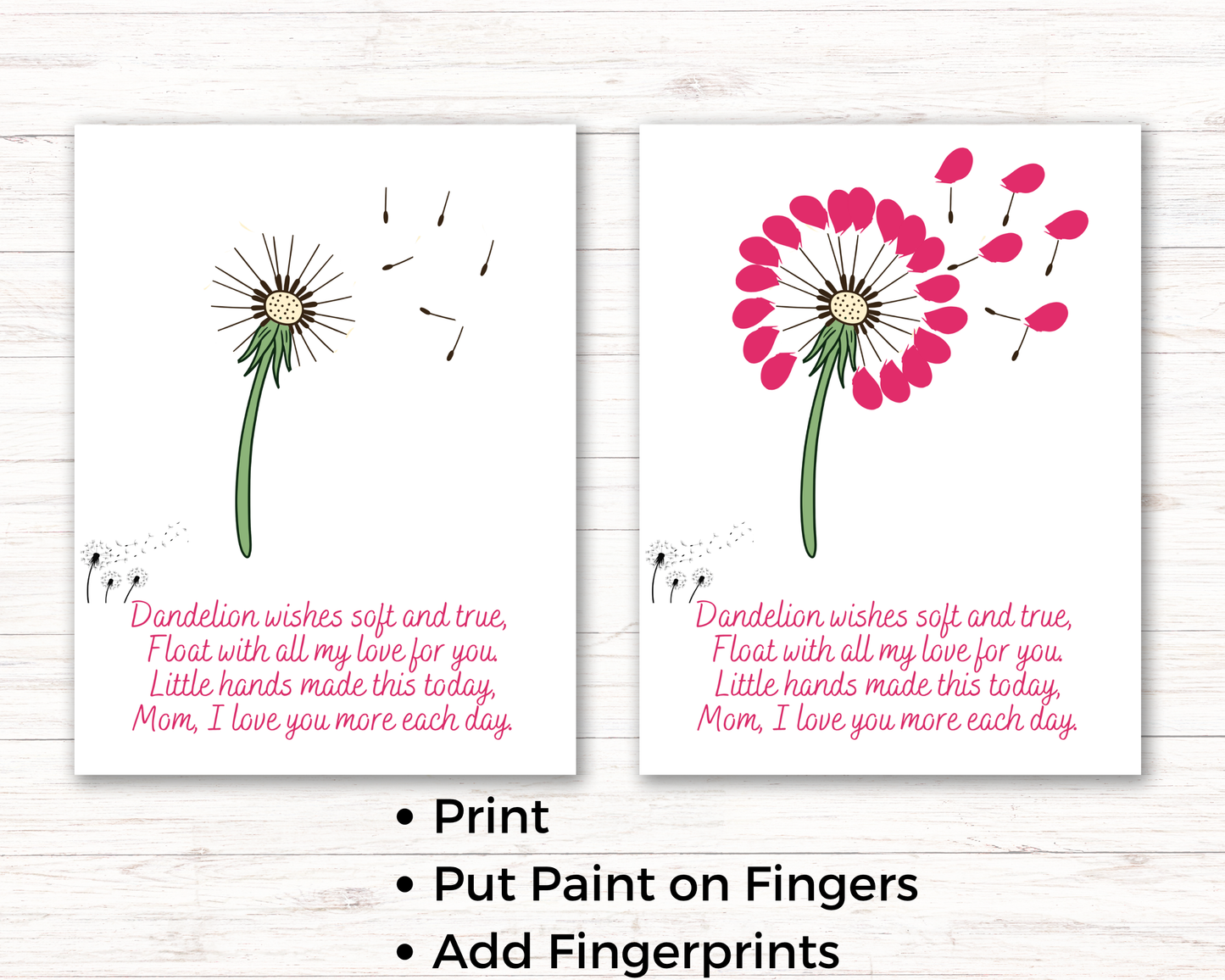 Mothers Day Dandelion Handprint Art