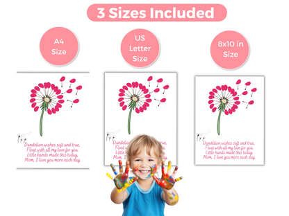 Mothers Day Dandelion Handprint Art
