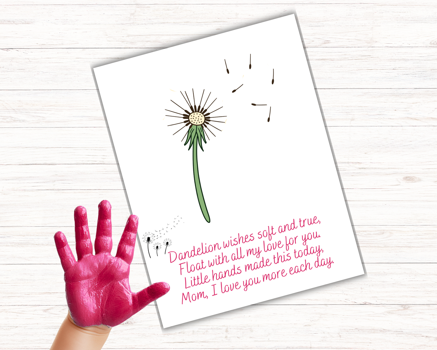 Mothers Day Dandelion Handprint Art