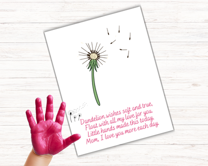 Mothers Day Dandelion Handprint Art