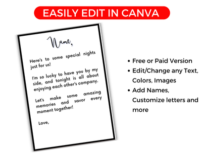 Date Night Gift Card Book Editable or Printable