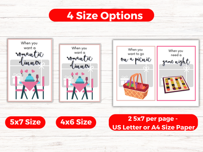 Date Night Gift Card Book Editable or Printable