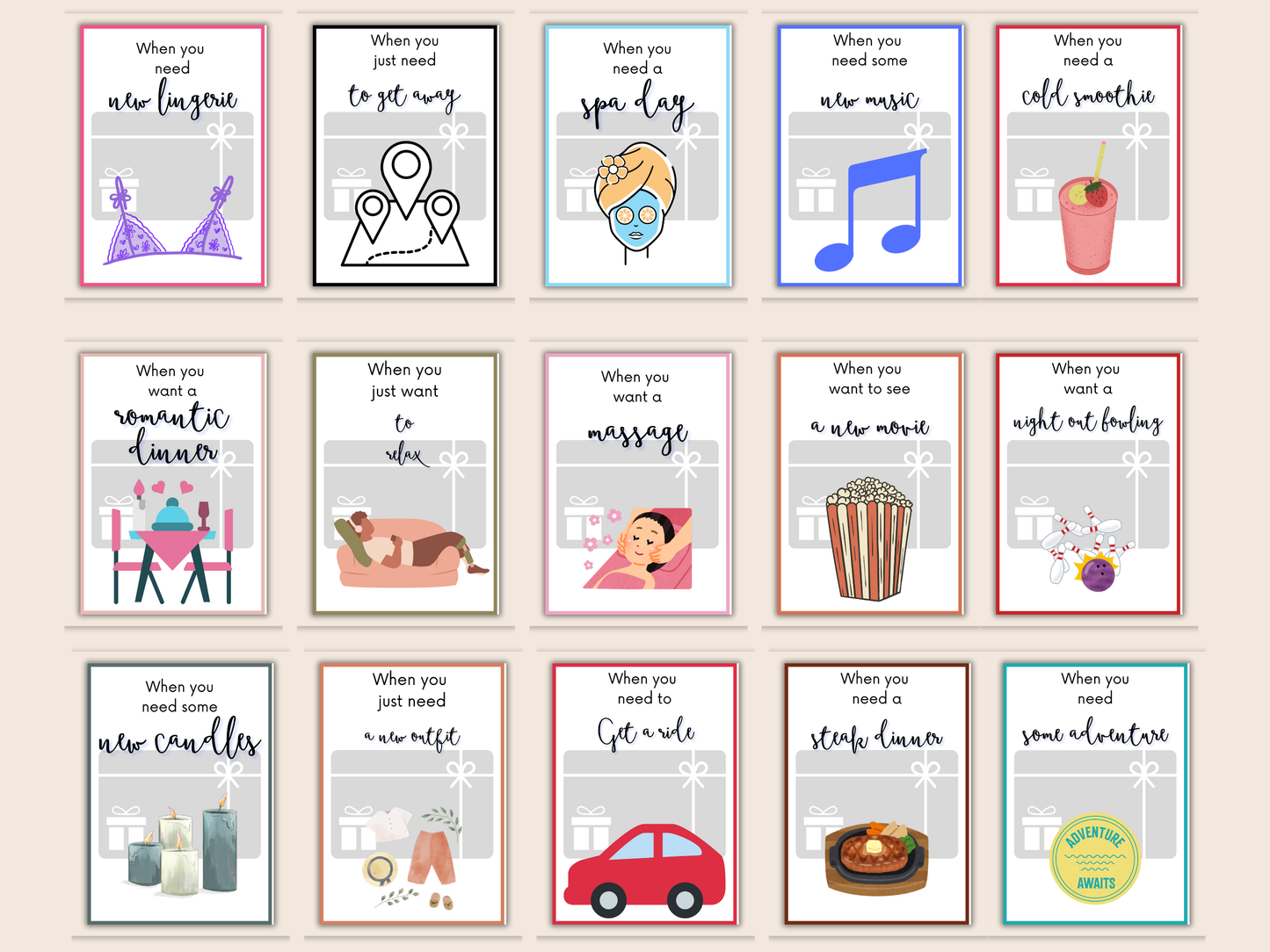 Date Night Gift Card Book Editable or Printable
