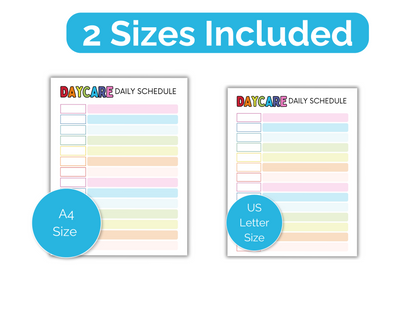 Editable Home Daycare Daily Schedule
