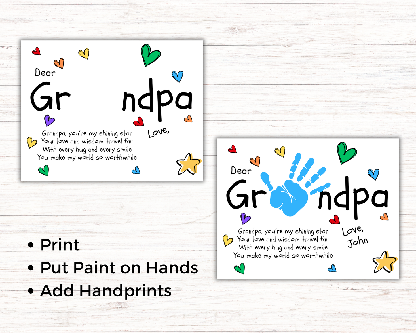 Dear Grandpa Handprint Art