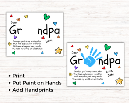Dear Grandpa Handprint Art