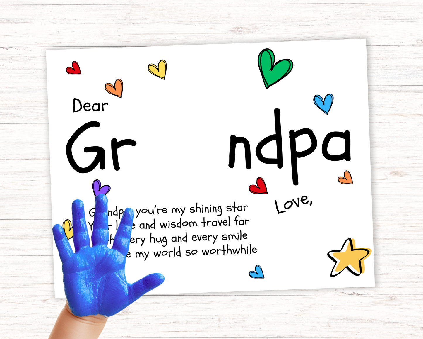 Dear Grandpa Handprint Art