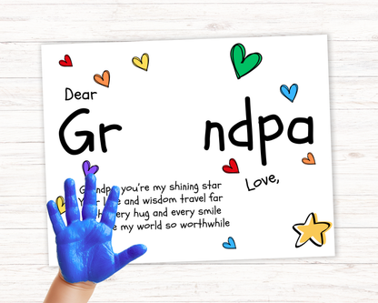 Dear Grandpa Handprint Art