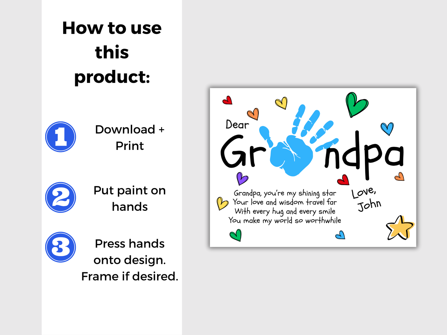 Dear Grandpa Handprint Art