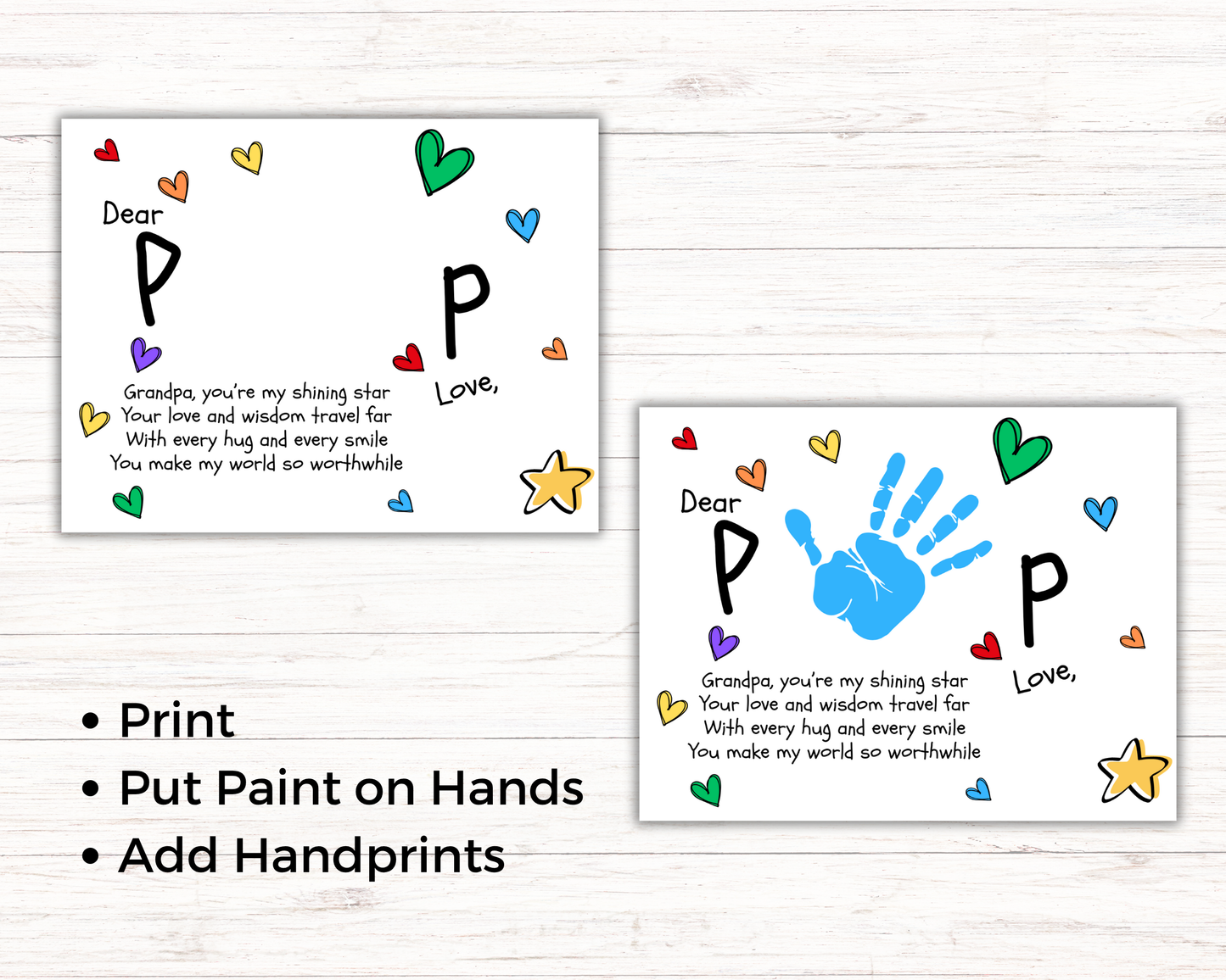 Dear Pop Handprint Art
