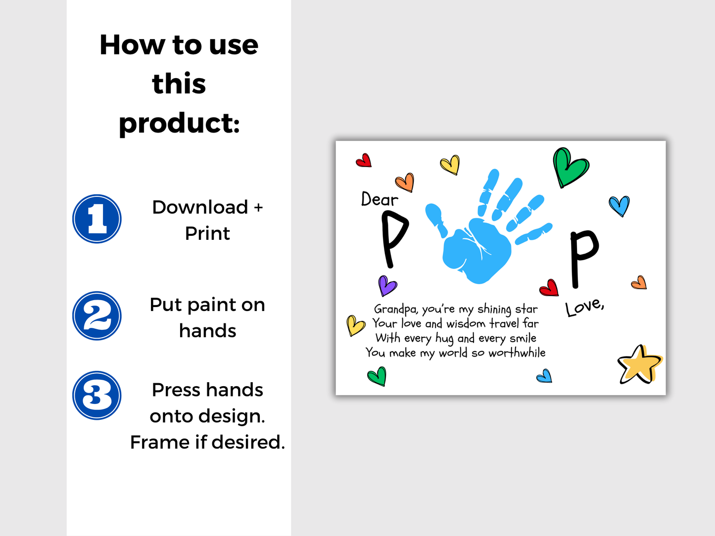 Dear Pop Handprint Art