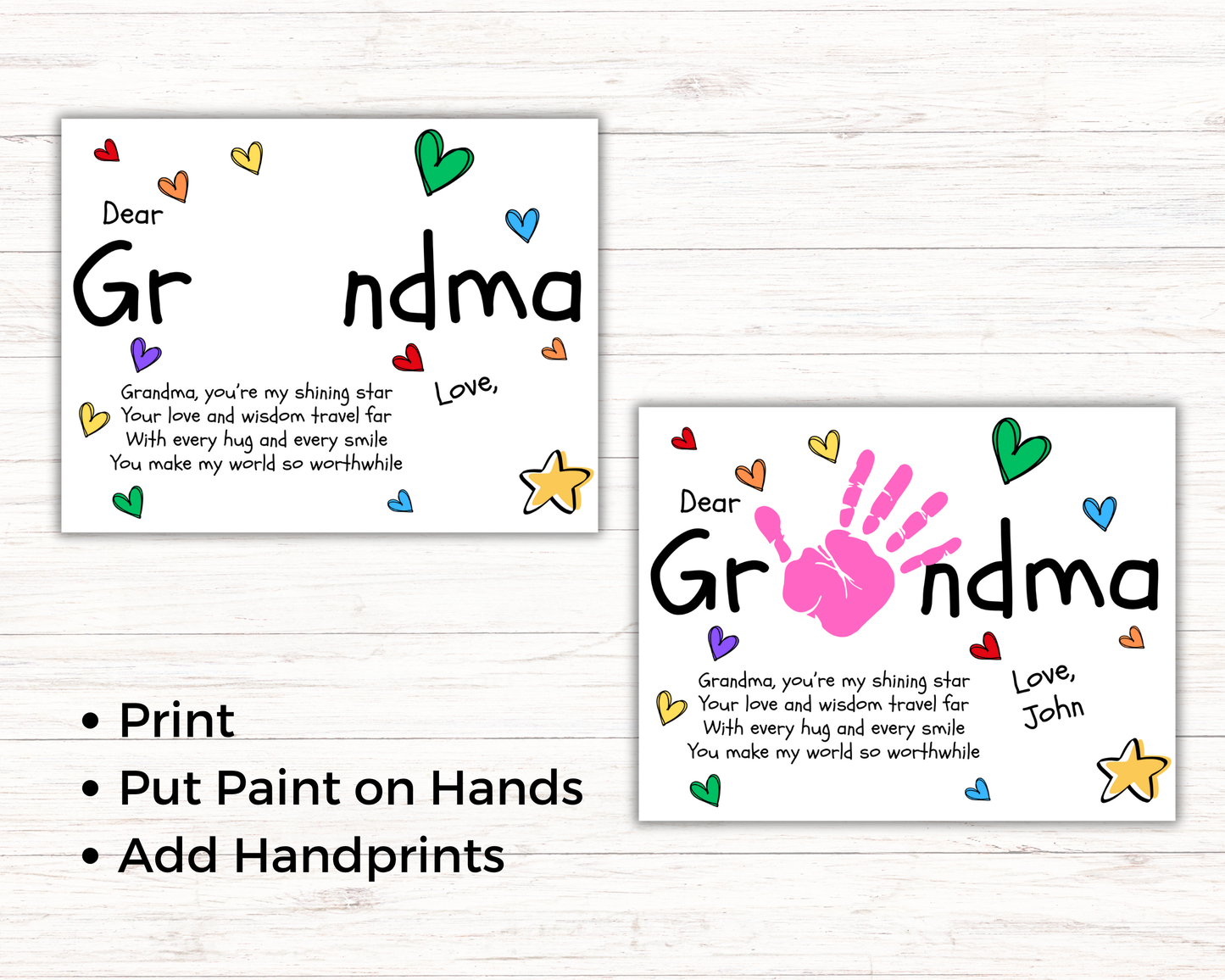Dear Grandma Handprint Art