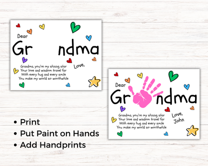Dear Grandma Handprint Art