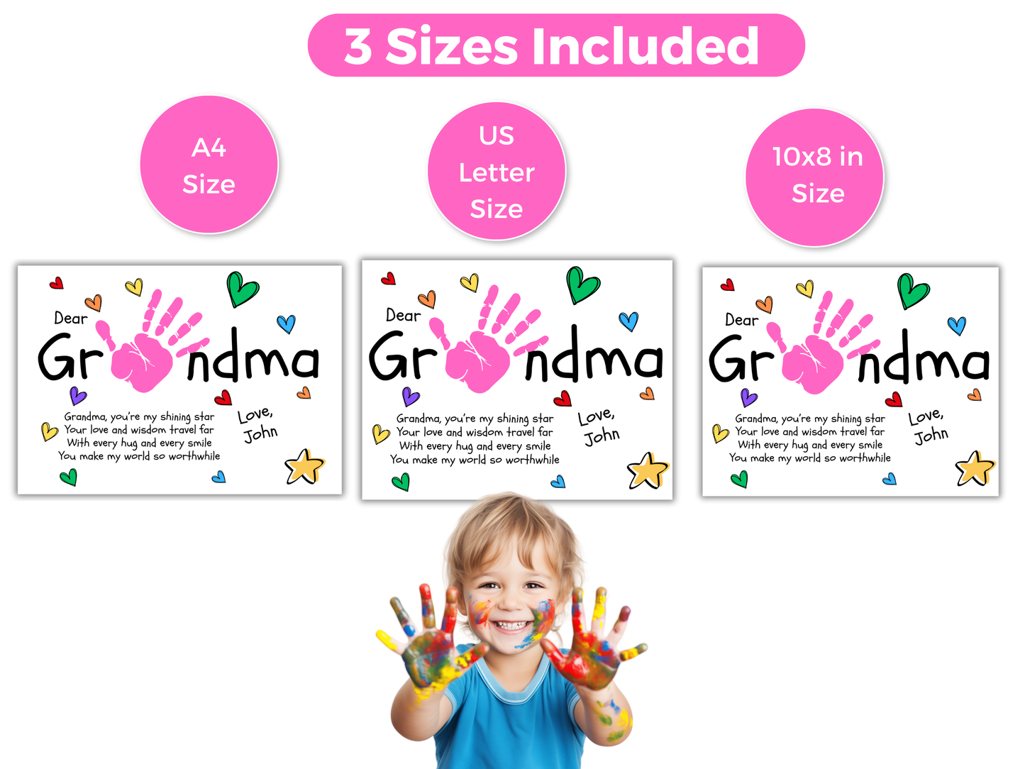 Dear Grandma Handprint Art