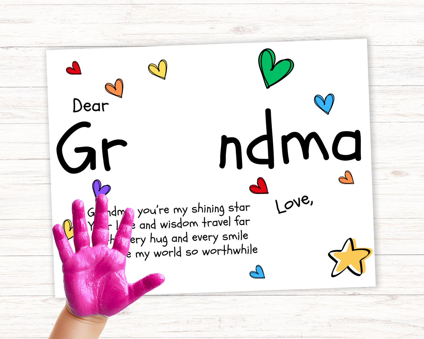 Dear Grandma Handprint Art