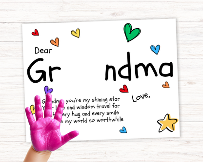 Dear Grandma Handprint Art