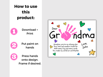 Dear Grandma Handprint Art