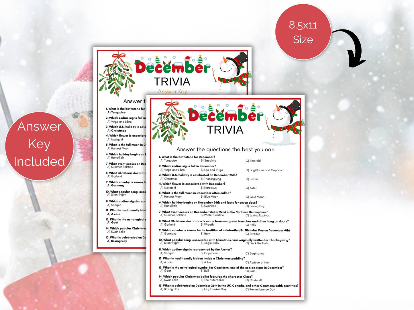 December Trivia Game