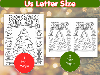 Decorated with Faith Christian Christmas Coloring Page