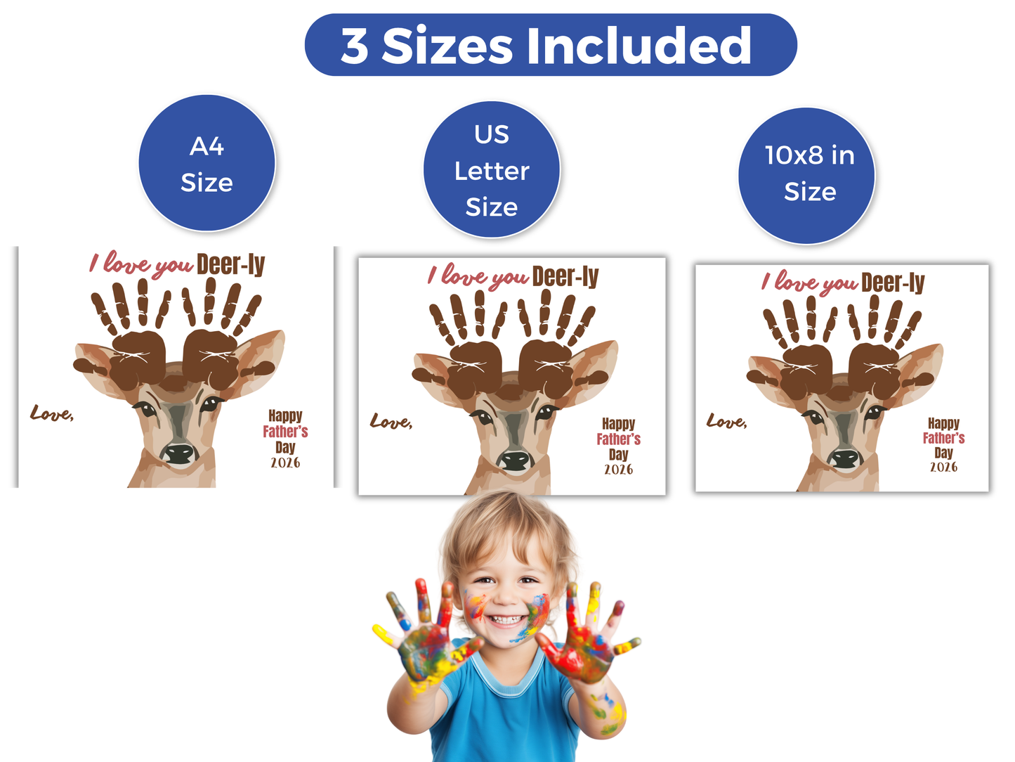 Deer Fathers Day Handprint Art