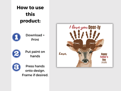 Deer Fathers Day Handprint Art