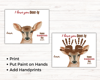 Deer Grandparents Day Handprint Art