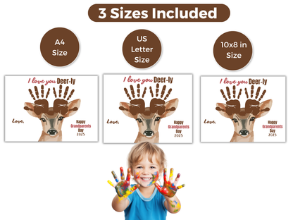 Deer Grandparents Day Handprint Art
