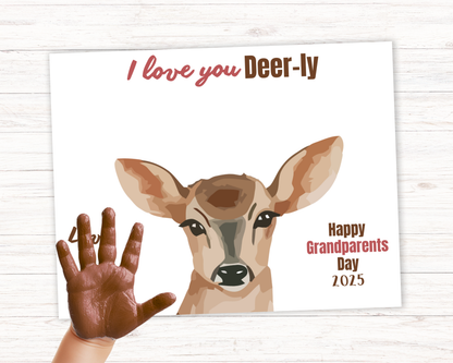 Deer Grandparents Day Handprint Art