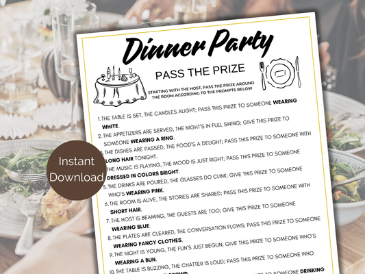 Dinner Party Pass The Prize