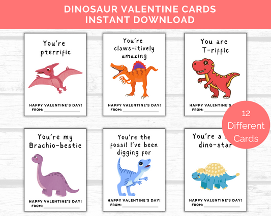 Dinosaur Valentine Cards