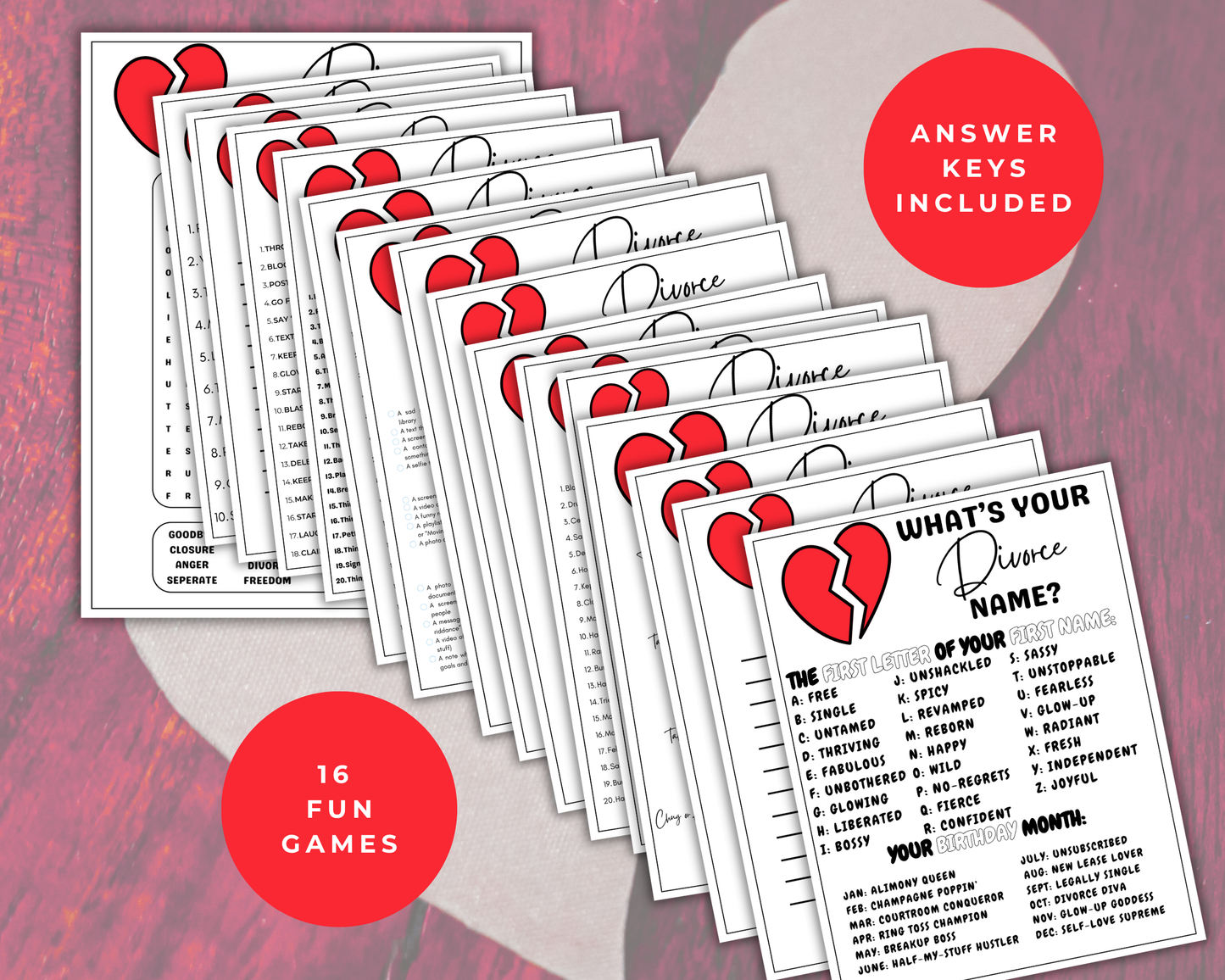 Divorce Party Game Bundle