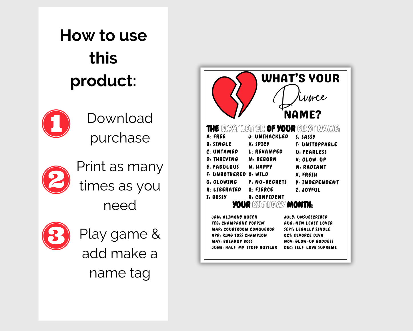 Divorce Party Game Bundle