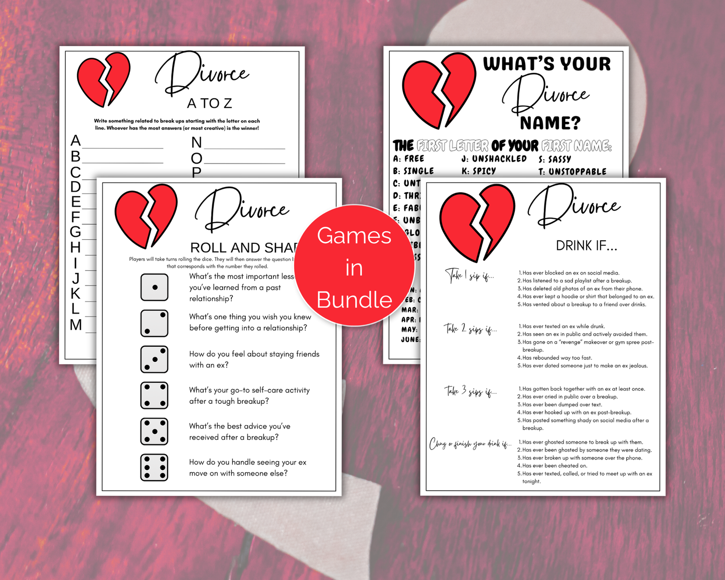 Divorce Party Game Bundle