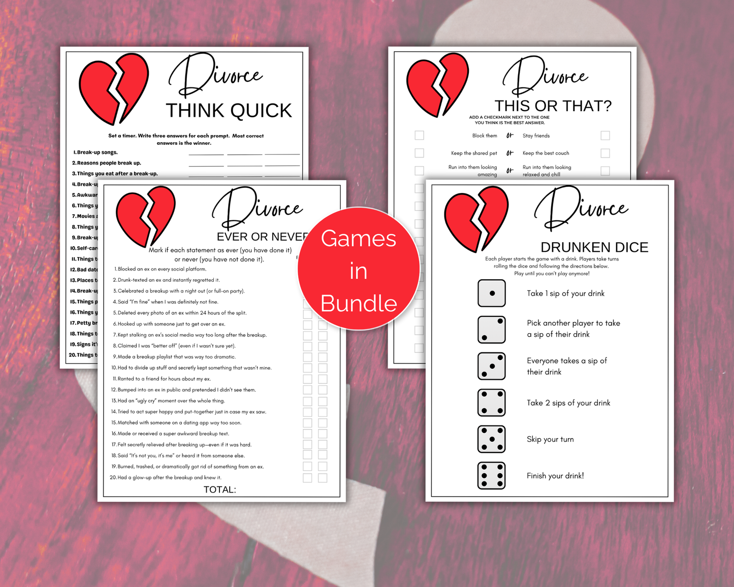 Divorce Party Game Bundle